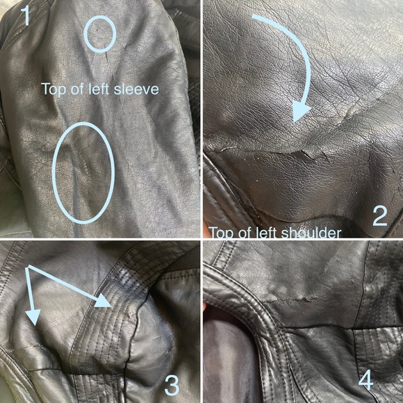 SEBBY COLLECTION Black Faux Leather Moto Jacket Medium - Picture 16 of 16